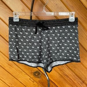 PINK Victoria's Secret Black and White Dog Print Sleep Shorts